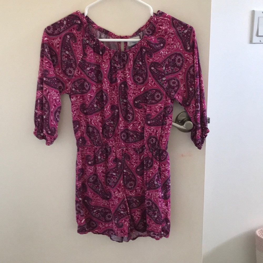 girls pink pattered romper